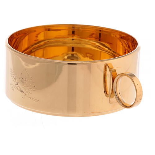 Pisside Molina uva e grano finitura brillante in ottone dorato con coperchio 5