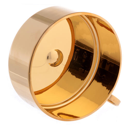 Pisside Molina uva e grano finitura brillante in ottone dorato con coperchio 7
