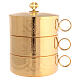 Molina ciborium in shiny golden brass with grapes and ears of wheat s1