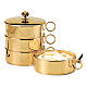 Molina ciborium in shiny golden brass with grapes and ears of wheat s2