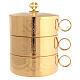 Grapes and wheat stacking ciboria in shiny gold-plated brass, Molina s1