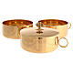 Grapes and wheat stacking ciboria in shiny gold-plated brass, Molina s4