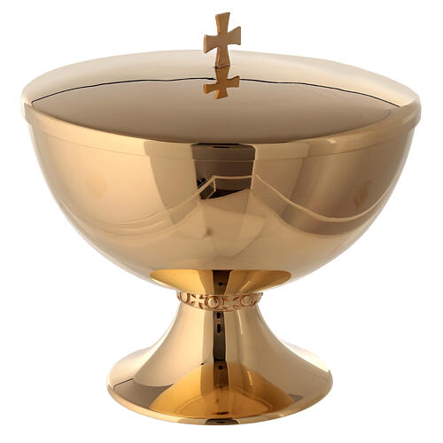 Molina ciborium with shiny finish in golden brass 5