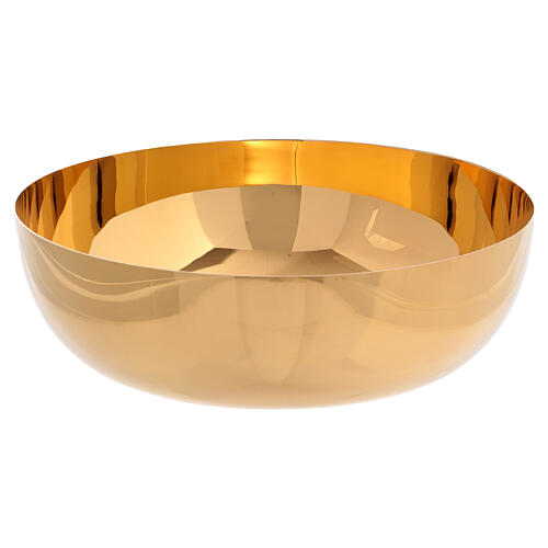 Paten for offertory Molina with shiny finish in golden brass 1