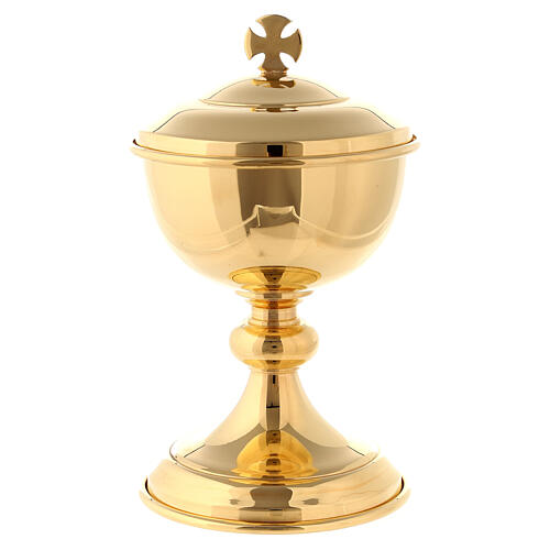Molina ciborium with shiny finish in silver brass for 50 hosts 1