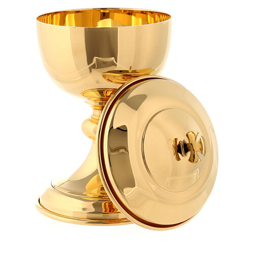 Molina ciborium with shiny finish in silver brass for 50 hosts 2