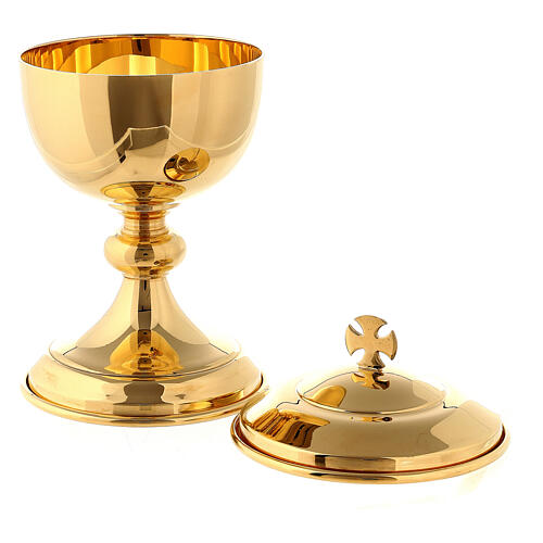 Molina ciborium with shiny finish in silver brass for 50 hosts 3