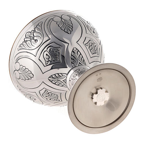 Molina ciborium with leaves design in 925 solid sterling silver carved by hand 4