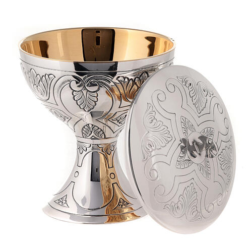 Molina ciborium with leaves design in 925 solid sterling silver carved by hand 3