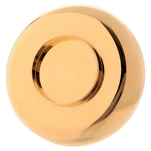 Concave paten Molina hammered with a shiny finish in gold plated brass 3