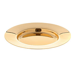 Patena Piatta Molina brillante fonda argento massiccio 925 dorato