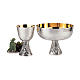 Chalice and paten Molina with cup in 925 sterling silver and grapes and ears of wheat design s1