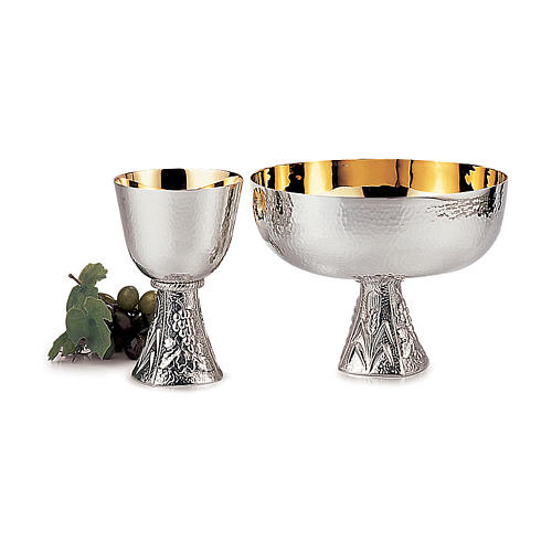 Molina grapes and wheat chalice and paten with silver cup 1