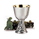 Molina chalice with grapes and ears of wheat in silver brass s1