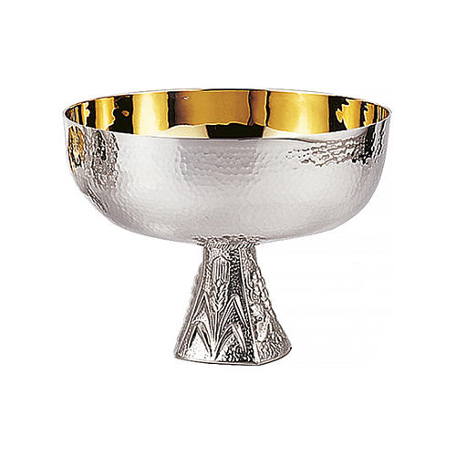 Offertory paten Molina with grapes and ears of wheat in silver brass 1