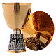 Chalice and paten Molina with twelve apostles in two tone brass s1