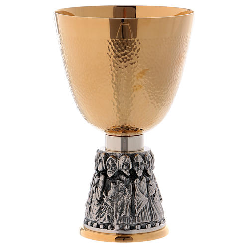 Twelve Apostles chalice and paten in two tone Molina 4
