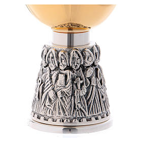 Communion chalice Molina twelve apostles in two coloured brass