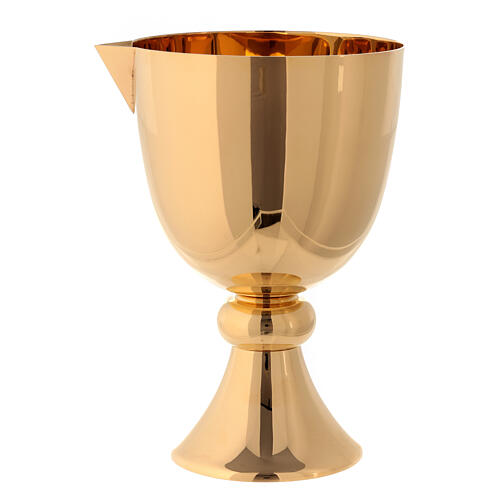 Simple classic style chalice with lip in gold-plated brass, Molina 1