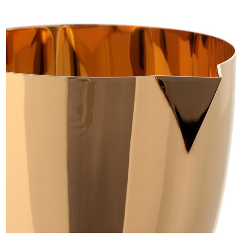 Simple classic style chalice with lip in gold-plated brass, Molina 2