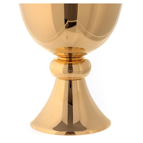 Simple classic style chalice with lip in gold-plated brass, Molina 3