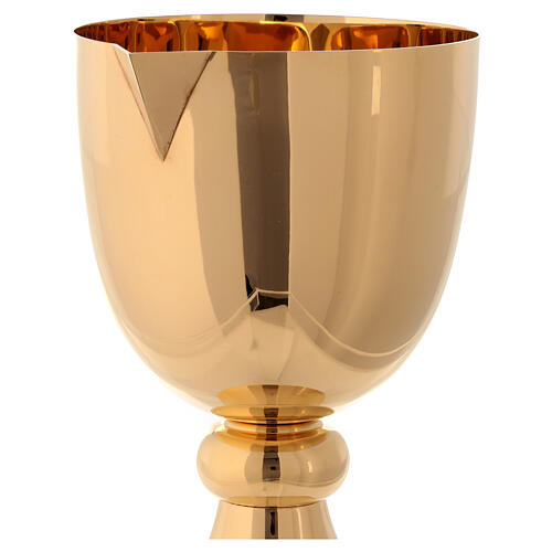 Simple classic style chalice with lip in gold-plated brass, Molina 4