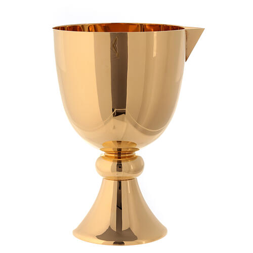 Simple classic style chalice with lip in gold-plated brass, Molina 5