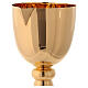 Simple classic style chalice with lip in gold-plated brass, Molina s4