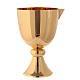 Simple classic style chalice with lip in gold-plated brass, Molina s5