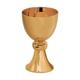 Small simple chalice in golden brass