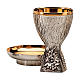 Chalice and paten Molina with grapes and vine leaves design in silver brass s1
