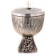 Molina ciborium with design of grapes and vine leaves in relief in silver brass s5