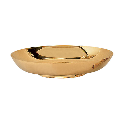 Smooth paten in gold plate brass, Molina 1