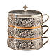 Ciborium with grapes and leaves in silver-plated brass Molina s1