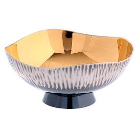 Patena offertoriale onde martellata a mano coppa argento 925