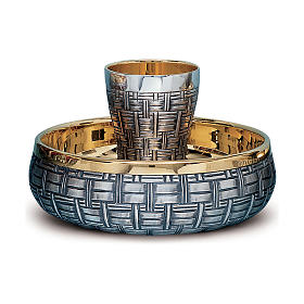 Servicio Comunión motivo red latón plateado