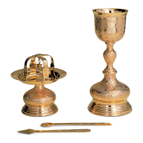 Byzantine set Molina Tassilo with Creator and Evangelists in two tone brass 1