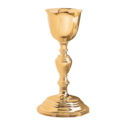 Classical Molina Byzantin chalice and paten, gold-plated brass 2