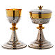 Chalice and ciborium hammered in silver brass s1