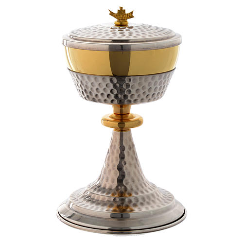 Two tone hammered chalice and ciborium 3