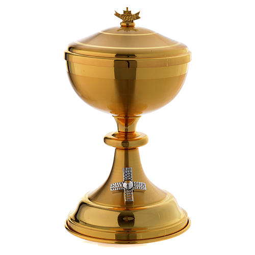 Calice e Pisside croce argentata ottone dorato 3