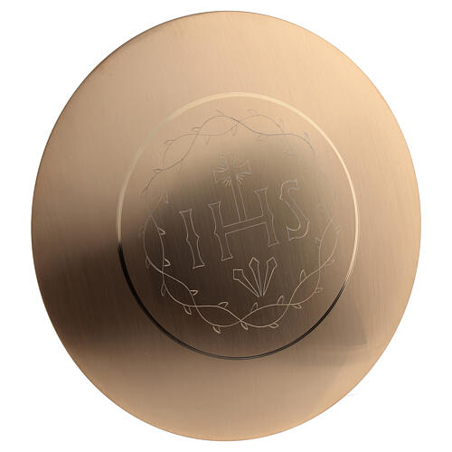 IHS smooth paten gold-plated brass 6 inc diameter 2