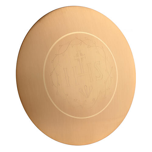 IHS smooth paten gold-plated brass 6 inc diameter 3