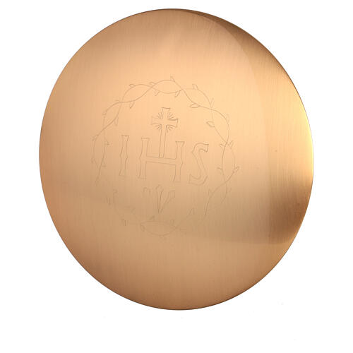 IHS smooth paten gold-plated brass 6 inc diameter 1