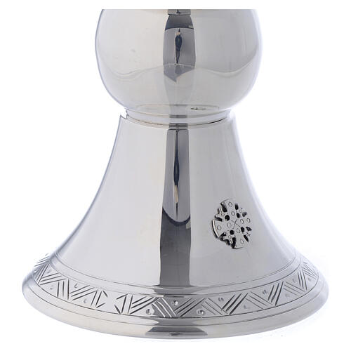 Calice Patena Cofanetto Monaci Betlemme stile Romanico ottone argentato 6