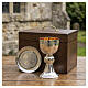 Chalice Paten Box, Bethlehem Monastery Romanesque style silvered brass s2