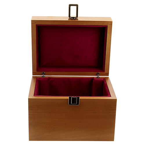 Wood and Velvet Monks of Bethlehem Box for Chalice and Paten 17x22x16 2