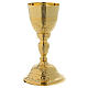Chalice and paten in golden brass with shoots and grapes decoration s3