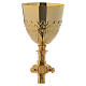 Chalice and paten Holy Family in golden brass s2