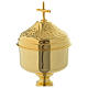Ciborium in golden brass with shoots and grapes decoration s2